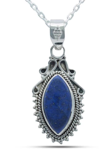 mantraroma 925er Silber - Ketten (L) 15 x (B) 34 mm mit Lapis Lazuli