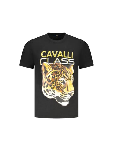 cavalli CLASS Schwarzes Baumwoll-T-Shirt