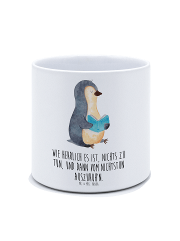 Mr. & Mrs. Panda Großer Übertopf Pinguin Buch mit Spruch in Weiß