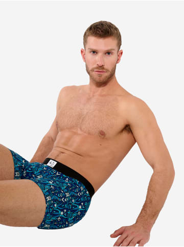 HOM Retro Boxer Voyages Boxer Briefs in blue print