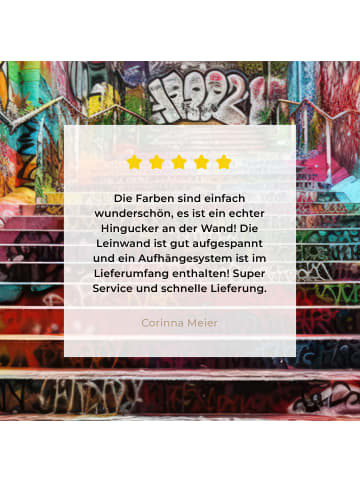 MuchoWow Leinwand bilder Bunte Treppe