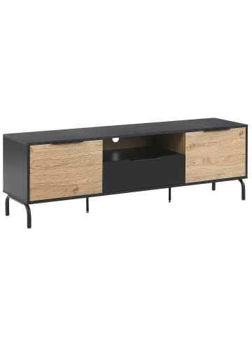 Beliani TV-Schrank ARKLEY in Schwarz/Braun - (W) 160 x (H) 52 x (L) 41 cm