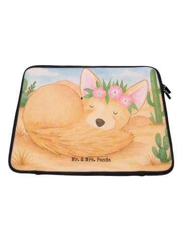 Mr. & Mrs. Panda Laptoptasche Wüstenfuchs Blumen Design ohne Spruch in Weiß