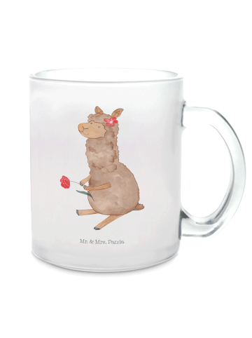 Mr. & Mrs. Panda Tasse Alpaka Blume ohne Spruch in Transparent