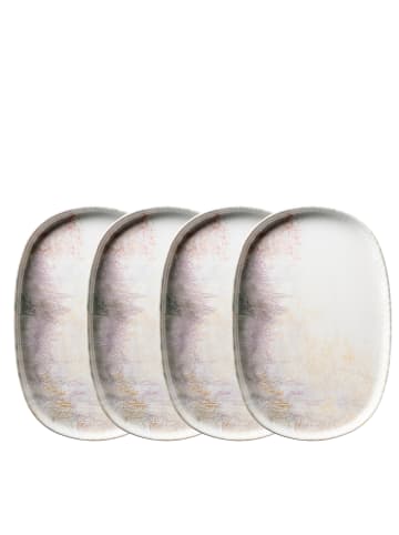 Mäser Servierplatten-Set, Steinzeug Aquarellia in Weiß, Lila