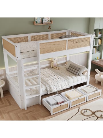 ABRIHOME 90x200cm Kinderbett mit Bettgitter
