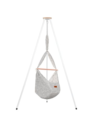 Schmusewolke Federwiege mit Tipi, Schafwolle Matratze, in Dreamcatcher WarmGrey