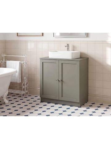 Beliani Waschbeckenunterschrank ATJONI in Grau - (W) 60 x (H) 60 x (L) 30 cm