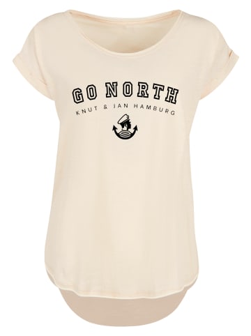 F4NT4STIC Long Cut T-Shirt Go North Knut & Jan Hamburg in Whitesand