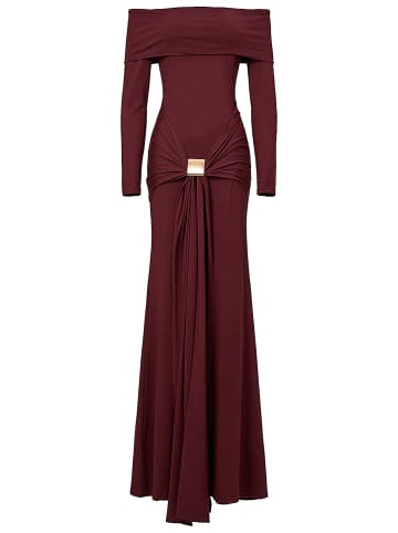 Moda Minx Abendkleid Samantha Off Shoulder Dress in brown