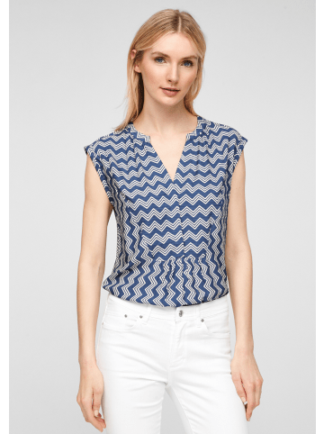 s.Oliver Bluse kurzarm in Blau