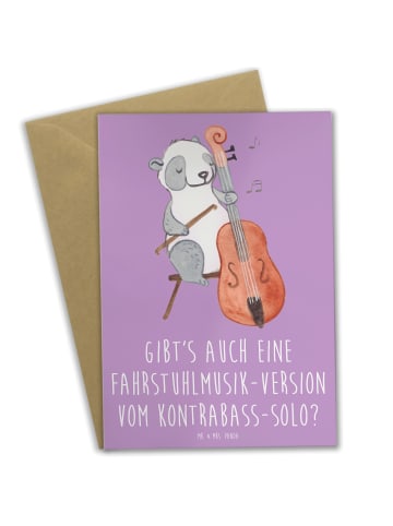 Mr. & Mrs. Panda Glückwunschkarte Kontrabass Solo mit Spruch in Lavendeltraum
