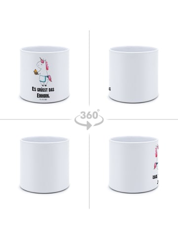 Mr. & Mrs. Panda Blumentopf Einhorn Muffin mit Spruch in Weiß