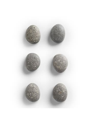 Zeller Magnete für Notizen STONE, Polyresin, 6 Stück in Grau