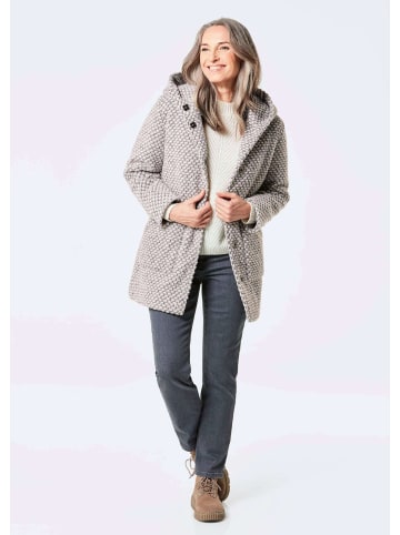 GOLDNER Mantel in rosé / grau / gemustert