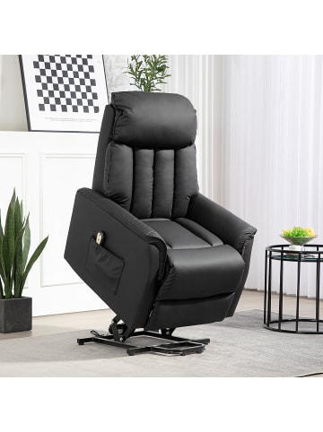 HOMCOM Elektrischer Aufstehsessel-80B x 94T x 104H cm-Schwarz
