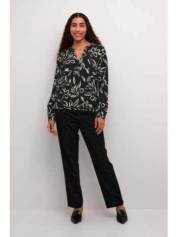 Kaffe Langarm-Bluse KAditte in Black/Sand Painted Flower