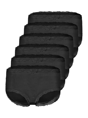 Nina von C. 6er Pack Damen Taillenslip in schwarz