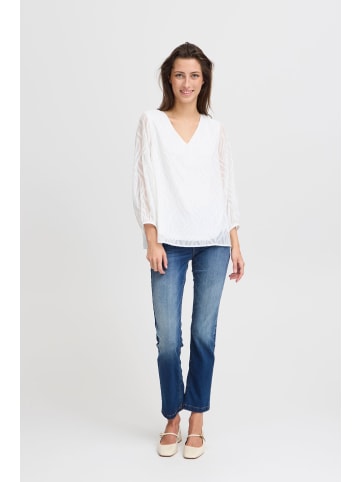 b. young Langarm-Bluse BYFRIKKE Loose fit in Off White