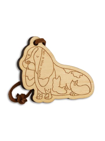 Mr. & Mrs. Panda Schlüsselanhänger Hund Basset Hound mit Spruch in Braun