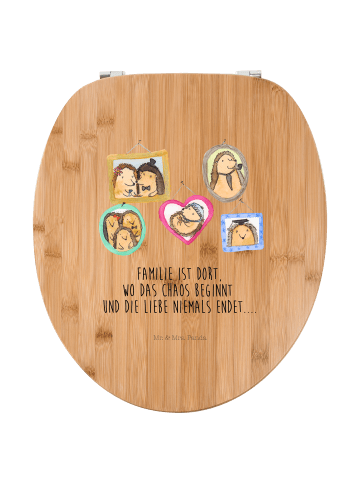 Mr. & Mrs. Panda Toilettendeckel Igel Familie mit Spruch in Braun