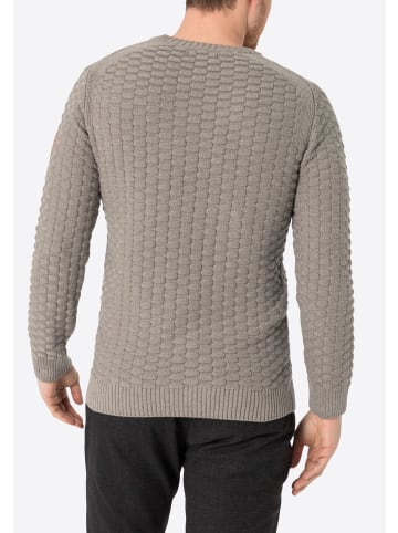 Timezone Strickpullover Rundhals 3D Muster Regular Fit in Beige