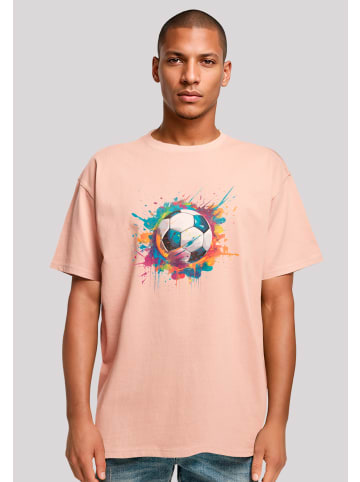 F4NT4STIC Heavy Oversize T-Shirt Bunte Fußball Grafik in amber