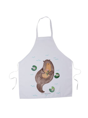 Mr. & Mrs. Panda Schürze Otter Seerose ohne Spruch in Weiß