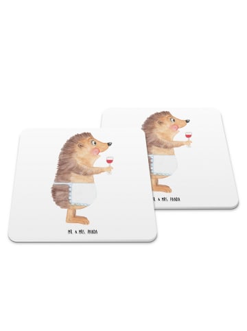 Mr. & Mrs. Panda Coaster Igel Wein ohne Spruch in Weiß