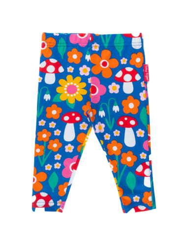 Toby Tiger Leggings mit Blumen Muster und Pilz Applikation in bunt