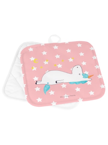 Mr. & Mrs. Panda Topflappen Einhorn Sternenhimmel ohne Spruch in Rot Pastell