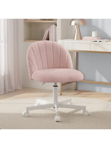 SONGMICS Bürostuhl Laela in Rosa - (B)60 x (H)83.5 x (T)60 cm