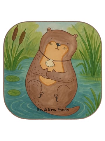 Mr. & Mrs. Panda Untersetzer für Gläser Otter Muschel Design ohn... in Weiß