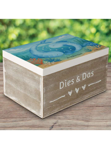 Mr. & Mrs. Panda Holztruhe Sternzeichen Fische Design ohne Spruch in Weiß