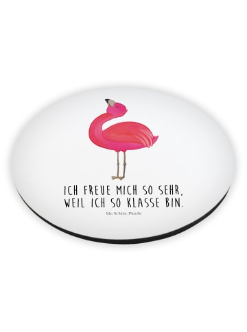 Mr. & Mrs. Panda Rund Magnet Flamingo Stolz mit Spruch in Weiß