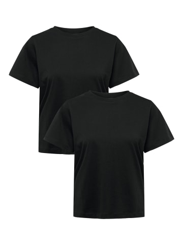 JACQUELINE de YONG Basic T-Shirt 2-er Set VMPAULA in Schwarz