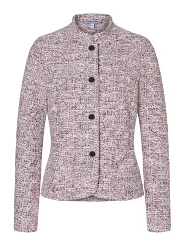 More & More Kurzblazer Stretch, schmale Form in striped jersey boucle berry rose