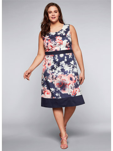 sheego Cocktailkleid in marine bedruckt