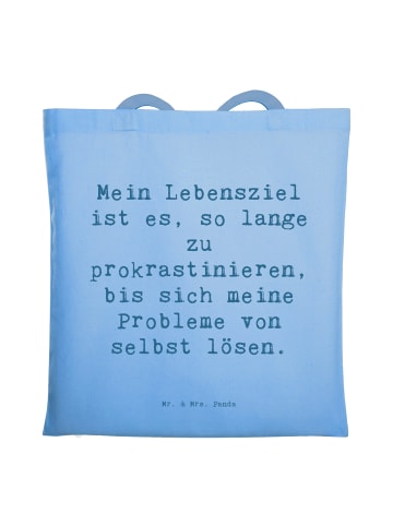 Mr. & Mrs. Panda Canvas Tasche Spruch Lebensziele Prokrastinatio... in Sky Blue