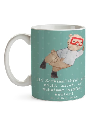 Mr. & Mrs. Panda Becher Schwimmlehrer Motivation mit Spruch in Meeresbrise