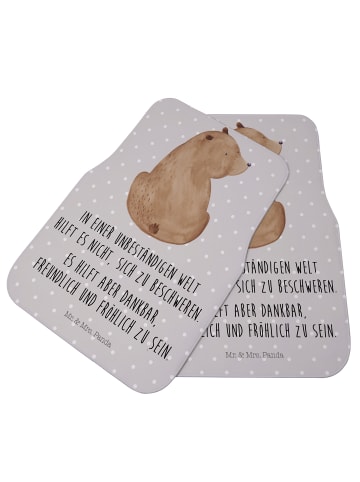 Mr. & Mrs. Panda Automatte Bär Schulterblick mit Spruch in Grau Pastell