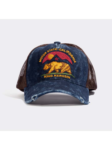 King Kerosin King Kerosin Trucker Cap im Used-Look Motor State California in Denim