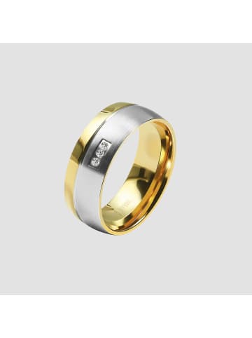 Adeliás Damen Ring aus Edelstahl mit Strass Steinchen in silber