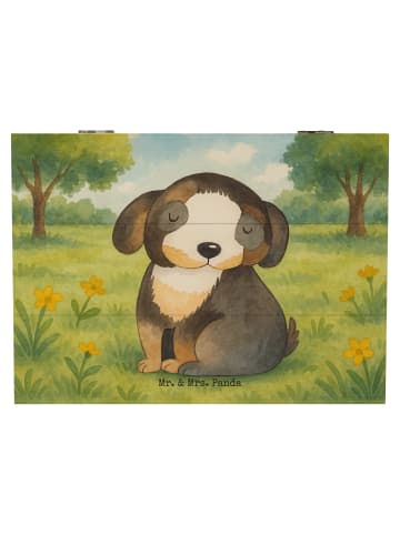 Mr. & Mrs. Panda Truhe Hund Entspannen Design ohne Spruch in Weiß