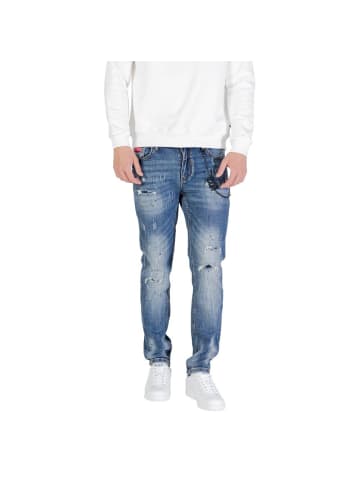 Blau Baumwolle Skinny Jeans