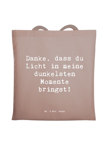 Mr. & Mrs. Panda Tote Bag Spruch Herztherapeut Licht mit Spruch in Braun Pastell