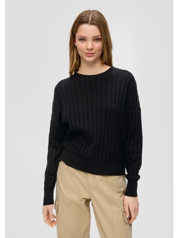 QS Strickpullover langarm in Schwarz