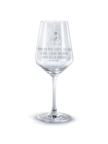 Mr. & Mrs. Panda Bordeauxglas Otter Blumenstrauß mit Spruch in Transparent