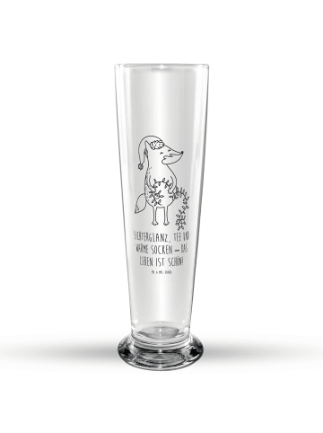 Mr. & Mrs. Panda Trinkglas Fuchs Weihnachten mit Spruch in Transparent