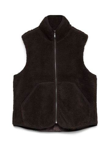 Vero Moda Teddyfell Weste in Chocolate Torte